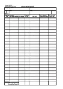 Daily Vehicle Repair Log Template