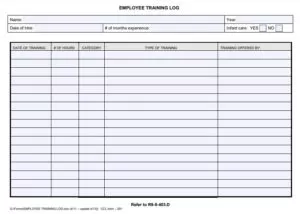 Employee Training Log Template