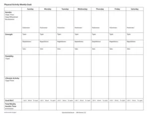 Exercise Goal Template
