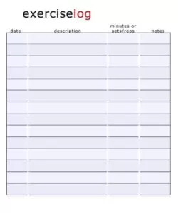 Fitness and Exercise Log Template