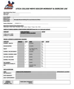Home Exercise Log Template