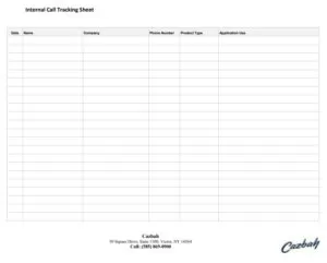 Internal Call Log Template