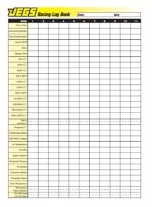 Racing Log Book Template