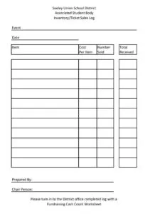Tickets Sales Log Template