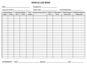 Vehicle Log Book Template
