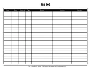 Fax Log Sheet Template PDF