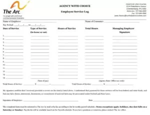 Employee Service Log Template
