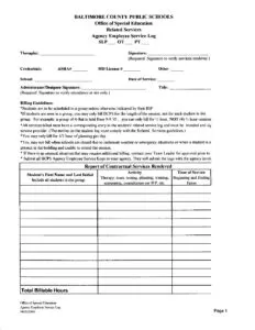 Employee Service Log Template PDF Pdf