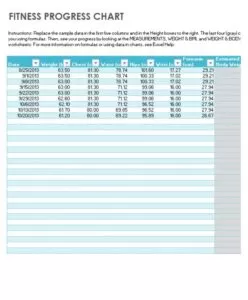 Body Measurements Progress Log Template