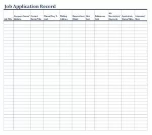 Job Application Log Template
