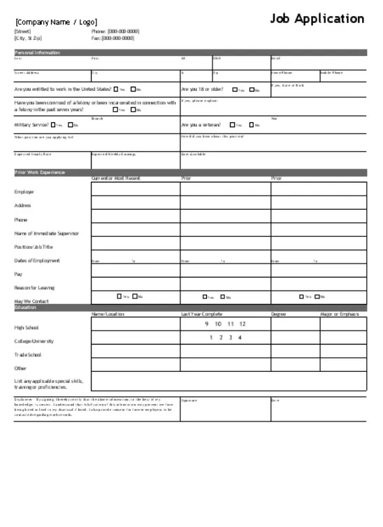 Job Application Log Template Excel