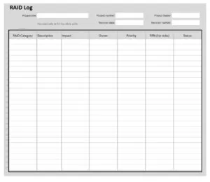Blank Raid Log Template