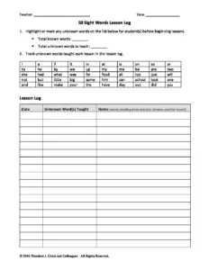 Kindergarten Daily Lesson Log Pdf