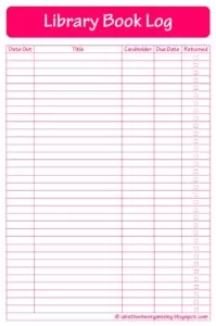 Library Book Log Example