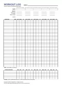 Workout Log Template PDF
