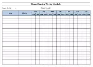 House Cleaning Log Template Word