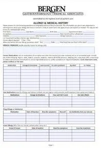 Allergy History Log Template