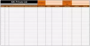 Lost And Found Log Template
