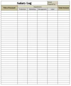 Salary Log Template