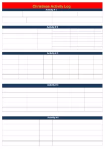 Christmas Activity Log Template