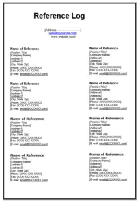 Reference Log