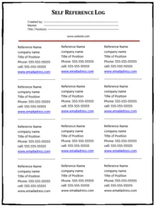 Self Reference Log Template