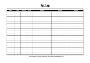 Fax Log Sheet Template PDF Pdf