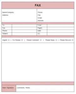 Printable Fax Log Sheet Template