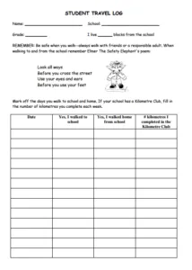 Student Travel Log Template