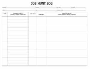 Job Hunt Log Format