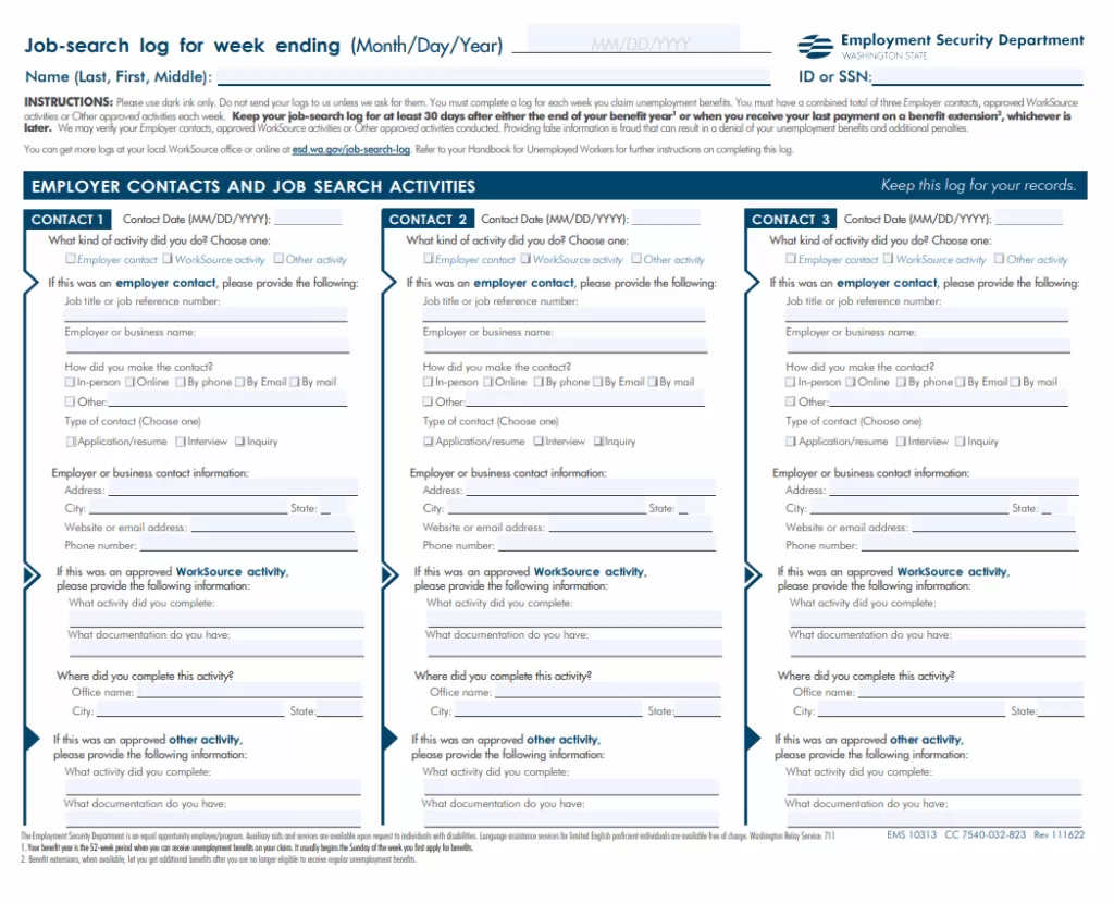 Job Hunt Logbook Template