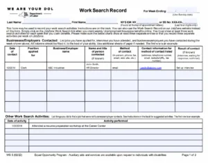 Job Hunt Record Log Template