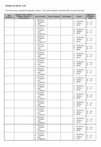 Work Hunt Log Template